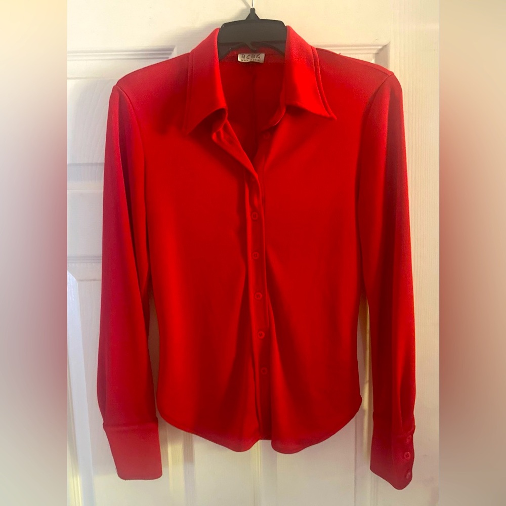 Vintage BCBG MaxAzria red blouse Small